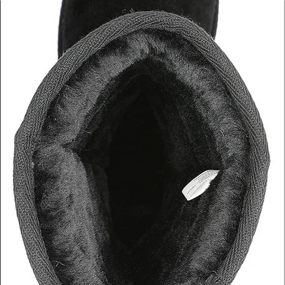 NEW DREAM PAIRS New Mid Calf Black Women's Short Sheepskin Boots US10 - Picture 6 of 9